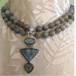 Labradorite & Sterling Silver Pendant Necklace